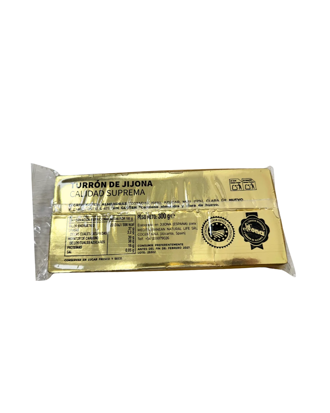 Turrón de Jijona por detrás