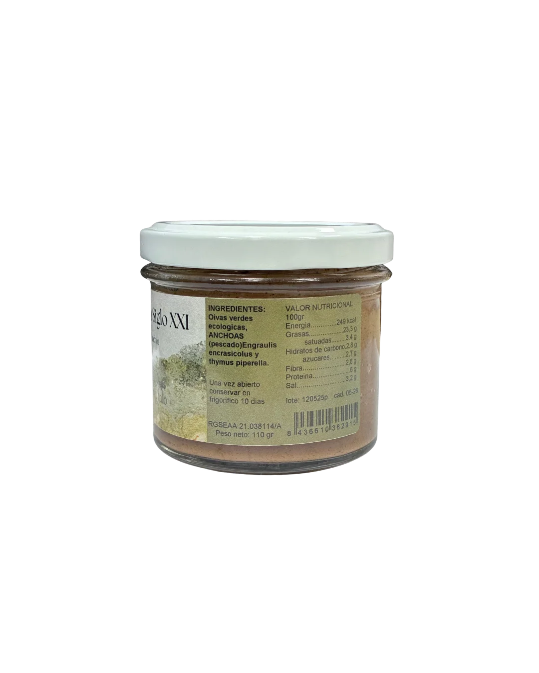 Garum XXI 120 gr - Aperitivo de Olivas verdes ecológicas y Anchoas del Cantábrico - Imagen 3