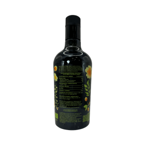 Parte trasera botella de aceite de oliva Mançanella