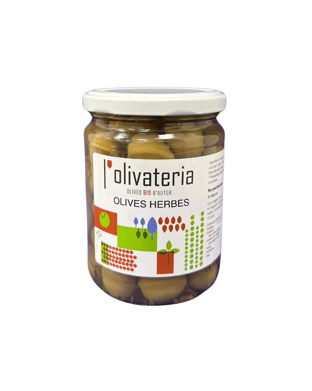 Bote olivas con hierbas