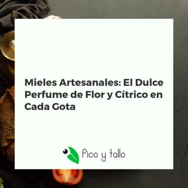 Variedad de mieles artesanales en tarros, con flores y cítricos frescos, evocando dulzura natural y origen floral.
