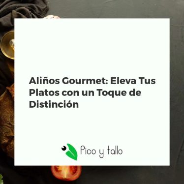 Botellas de aliños gourmet con ingredientes frescos como aceite de oliva, vinagre, hierbas y verduras sobre una mesa de madera.